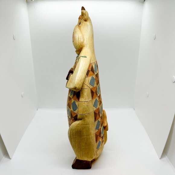 SOLD Large Country Cow Figurine Cottagecore Country Quilt Jim Shore Folk - Picture 3 of 7